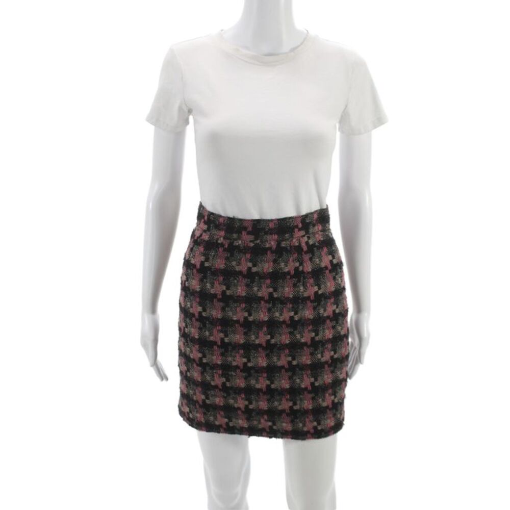 Dolce & Gabbana Womens Black Checked Mini Skirt Size 38